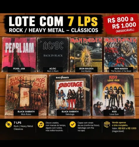 Lote Lps Rock Heavy Metal