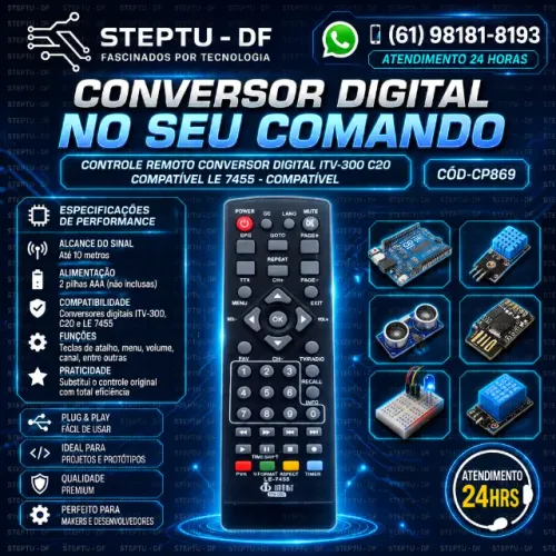 Controle Remto Conversor Digital Itv-300 C20 Compatível Le 7455 Arduino COD-CP869  