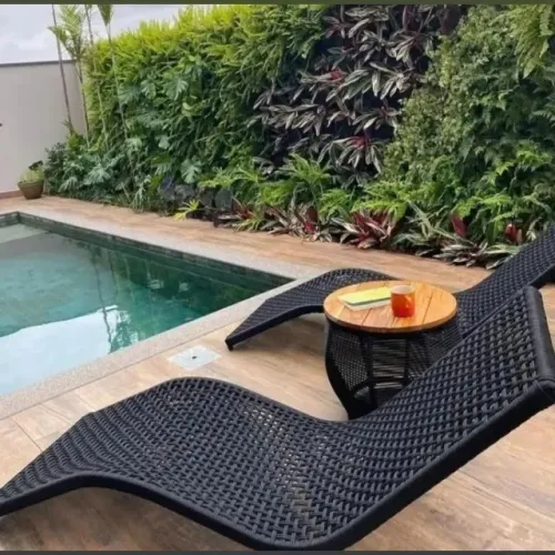Conjunto de espreguiçadeiras+ mesinha em corda náutica