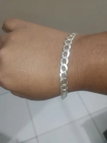 Pulseira escama de peixe prata 
