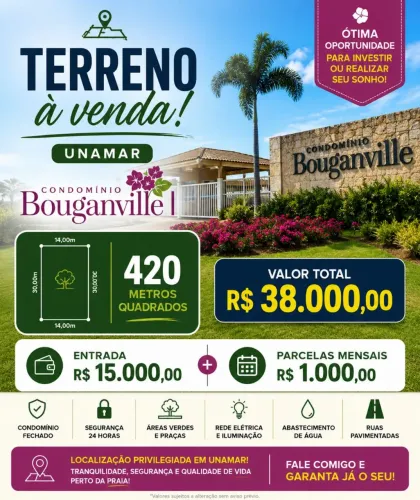 TERRENO EM UNAMAR BOUGANVILLE I