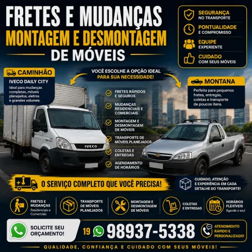 ? FRETES, MUDANÇAS E MONTAGEM/DESMONTAGEM DE MÓVEIS