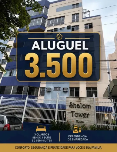 SHALOM TOWER 120 m2- 3 QUARTOS + DEP EMPRESA