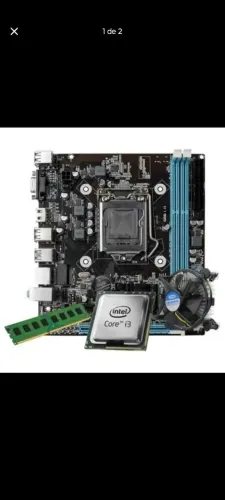 Kit placa mãe H61 Processador Intel Core i3 3220 Memória 8GB DDR3 Cooler 