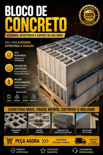 BLOCO DE CONCRETO 1,00 x 0,38 m | Espessura 9 cm