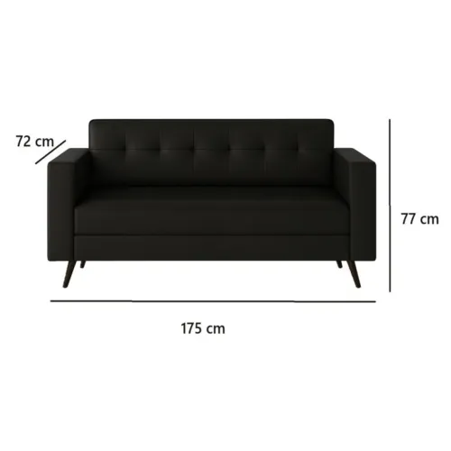 Sofá de Recepção 2 Lugares Novo - Escritório / Consultório / Sala de Espera
