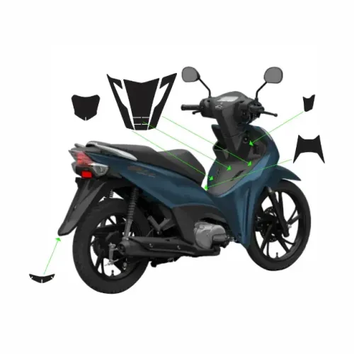 KIT - ADESIVO PROTETOR DA BIZ 2025 - PRETO FOSCO
