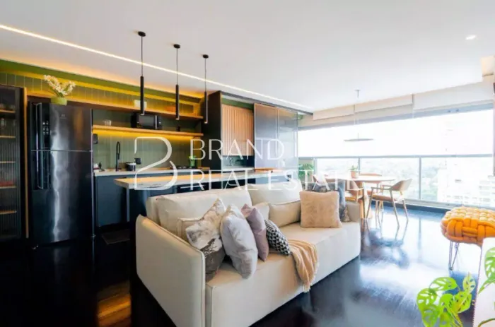 Apartamento mobiliado para alugar com 77m², 2 quartos, varanda gourmet e 1 vaga no Campo B