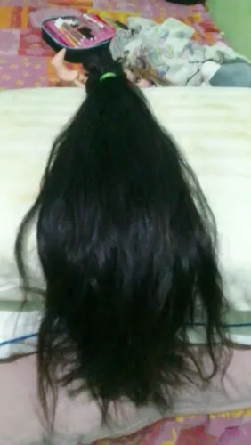 Cabelo humano mega hair na tela 
