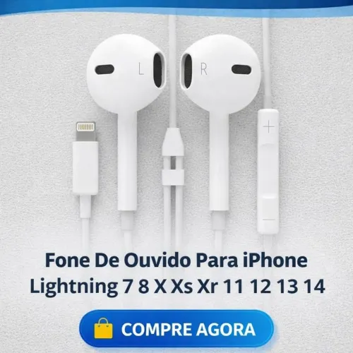 Fone de ouvido iPhone Lightning 