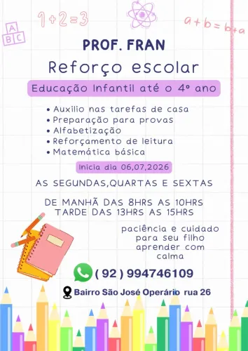REFORÇO ESCOLAR 1 a 4 ano