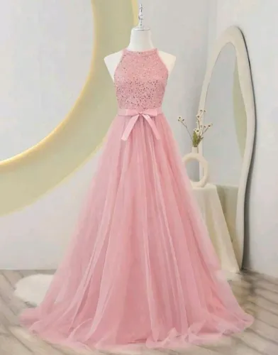 Vestido Longo Rosa Chiclete Usado Apenas Uma Vez