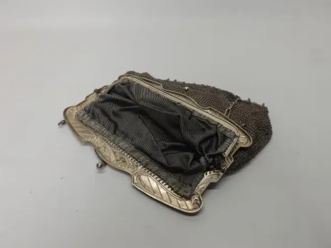 Bolsa malha de prata portuguesa 19x 20 230 g