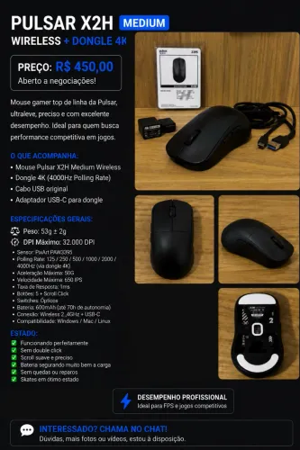 Pulsar H2X Medium + Dongle 4k