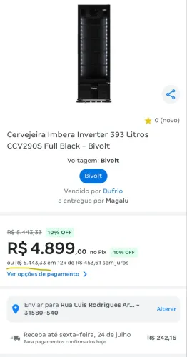 Cervejeira Imbera Inverter 393 Litros