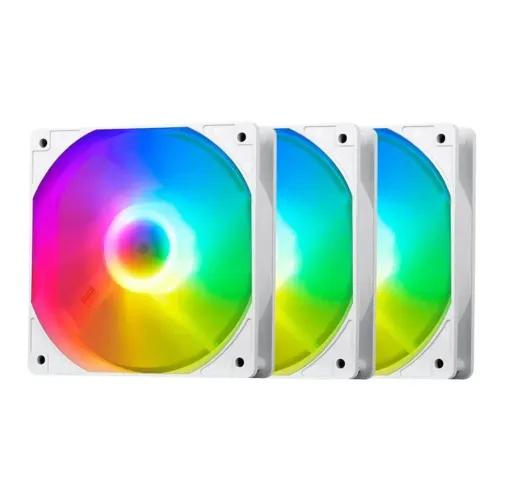 Kit 3 Ventoinhas Aigo Darkflash C7, Rainbow, 3x120mm, Branco Novo Sorocaba