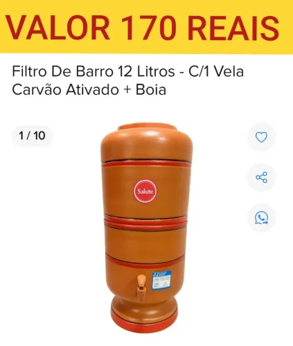 Vendo filtro de barro 12litros