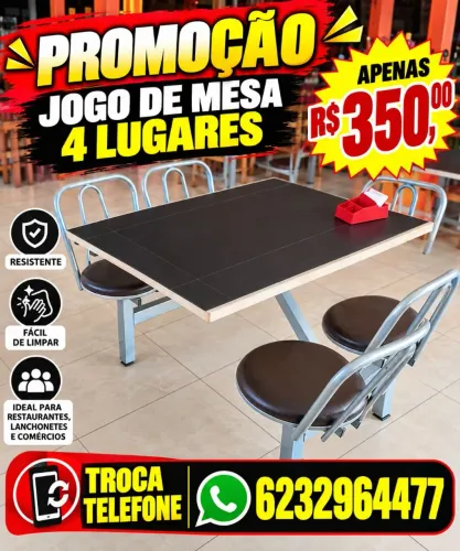 Jogo de cadeira para lanchonete restaurante
