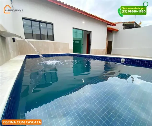 Casa 3 dormitórios - Lado praia - Piscina e churrasqueira