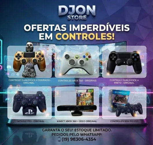 Vendo Controles de Vídeo Games - Xbox 360 / PS3 / PS4