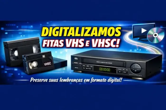 Conversão e Digitalização de Fitas VHS e Midias para Arquivos em HD e Pendrive