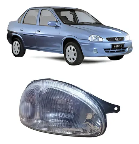 Farol Direito Corsa 1994 A 1999 2000 A 2010 Carcaça Preta Direito/passageiro