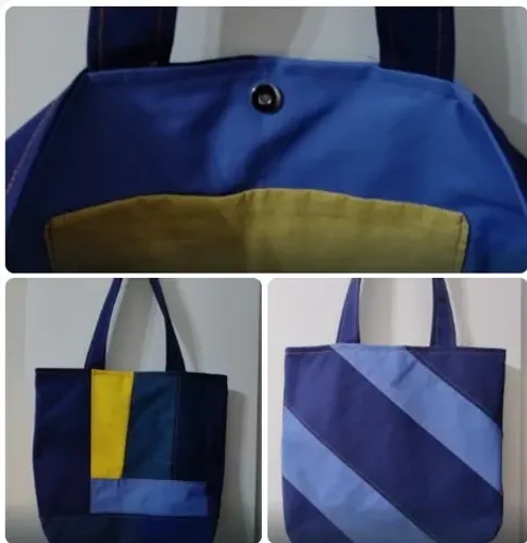 Bolsa em Jeans e Brim Artesanal modelo único Cod 066