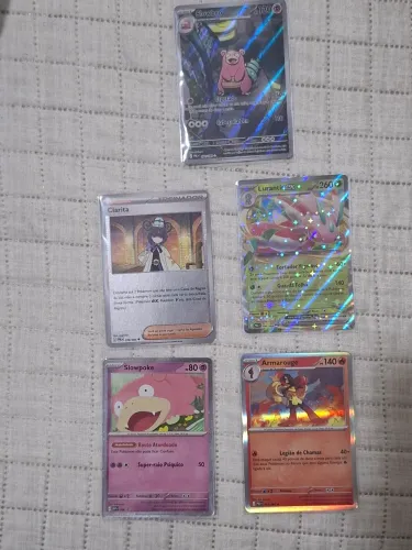 5 cards Pokémon com raras!