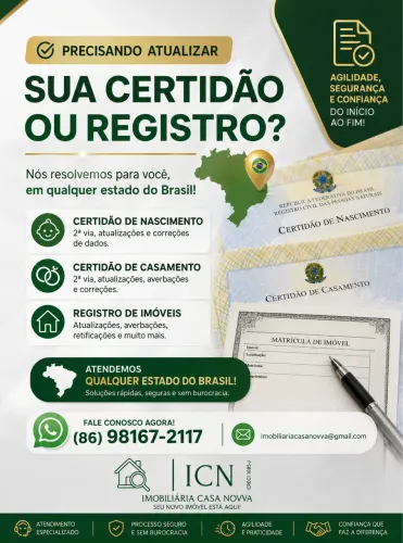? Precisa atualizar seus documentos? Certidão de nascimento ou casamento