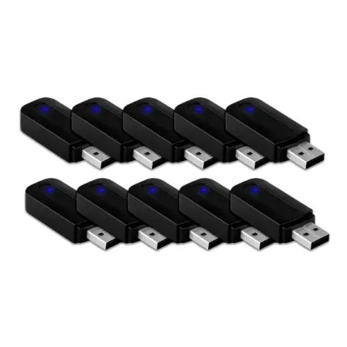 Kit 10 Adaptadores Receptores Áudio Bluetooth P2 Auxiliar Alimentado USB YET-M1