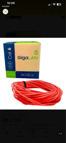 Cabo de Rede Cat6 Furukawa Gigalan Green caixa 293 metros - Vermelha