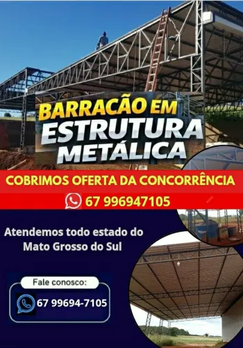 GALPÃO/ BARRACÃO estrutura metálica pré moldado