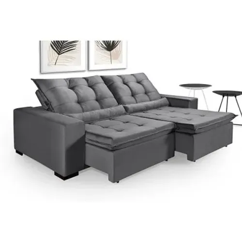 Sofa Berlim Retretil Reclinavel 2,20 - Chumbo