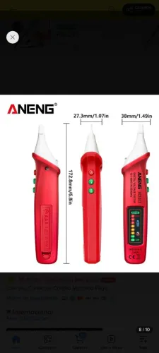 Caneta Testadora Detector De Tensão Aneng Vc1017 Vermelho Vermelho<br><br>2 vendidos