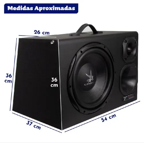 Caixa Trio Amplificada CXHC 512 12" 300W 110/220V e 12V Bluetooth Corzus
