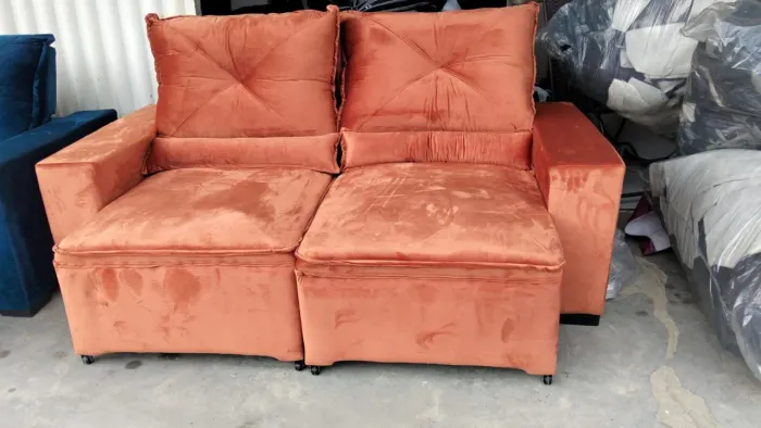Sofa retratil e reclinavel em linho 2.00 metros