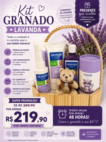 Cesta presente granado lavanda bebê