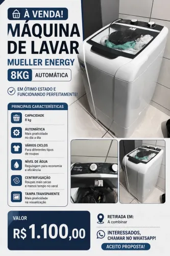 MÁQUINA DE LAVAR MUELLER ENERGY 8KG