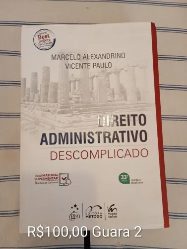 Livro de direito Adm descomplicado 33 edição pouco usado
