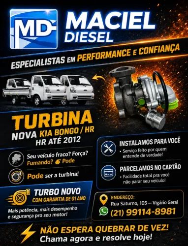 TURBINA NOVA KIA BONGO ATÉ 2012 - PRONTA ENTREGA