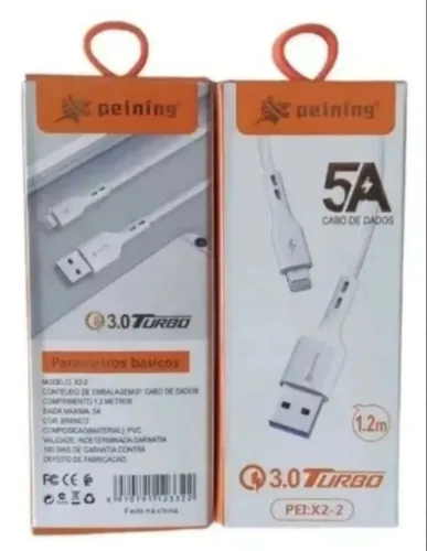 Cabo carregador turbo USB/ IOS iPhone lighting de 1,2M