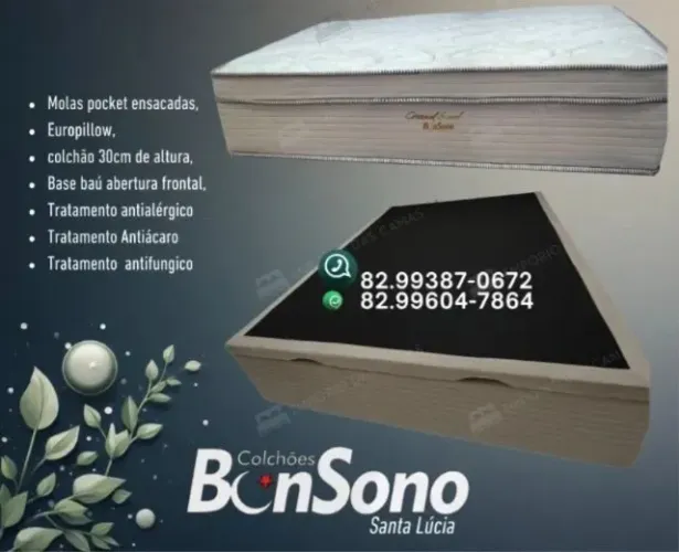 Cama bau casal bonsono Base e colchao pronta entrega consulte disponibilidade
