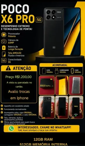 POCO X6 PRÓ 512 GB COM 12 DE RAW