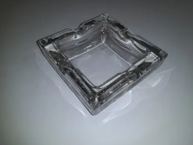 Cinzeiro De Cristal Grande, Alemão, Década 70 (Estilo Moser) - Luxo E Requinte