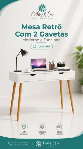 Mesa escrivaninha 100% MDF