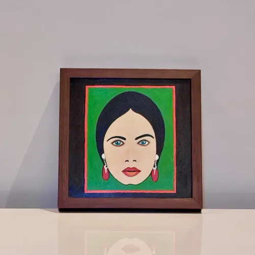 Quadro cabeça de mulher, acrílico sob tela