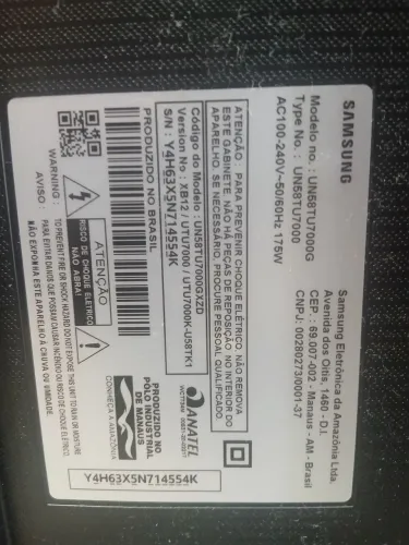 Tv Samsung 58 polegadas com tela quebrada