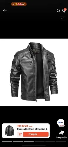 JAQUETA DE COURO MASCULINA