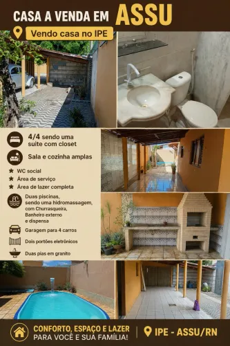 Casa IPE - 4/4 sendo um suíte com closet, piscina e área gourmet