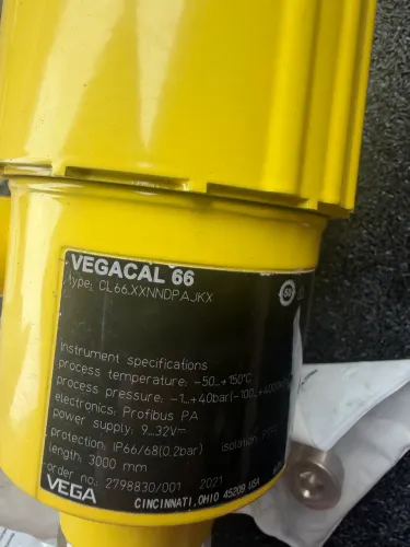 Sensor de nível VEGA VEGACAL 66 Profibus PA - sonda 3 metros